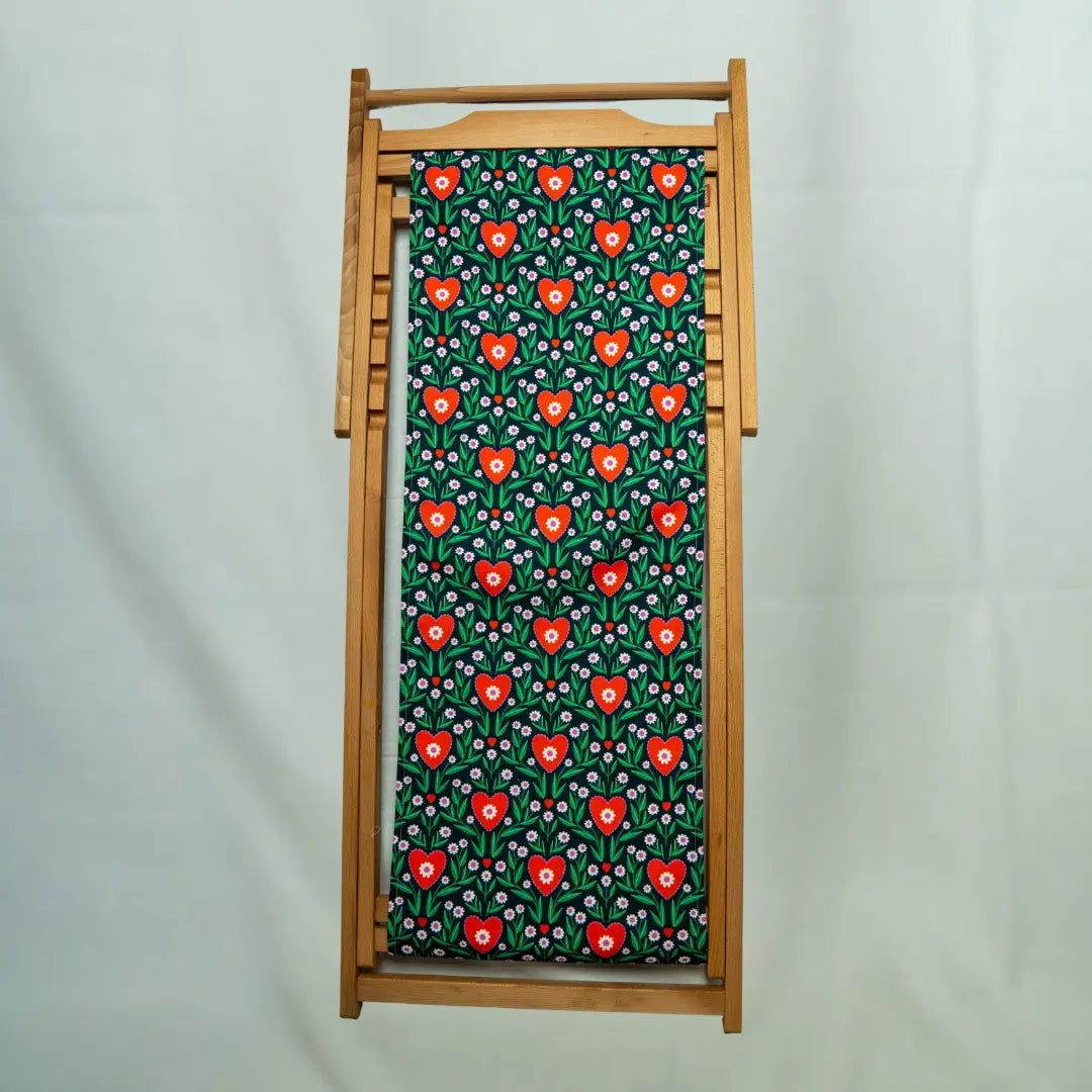 Tumbona de madera - Motivo Floraison Graphique SEZONS